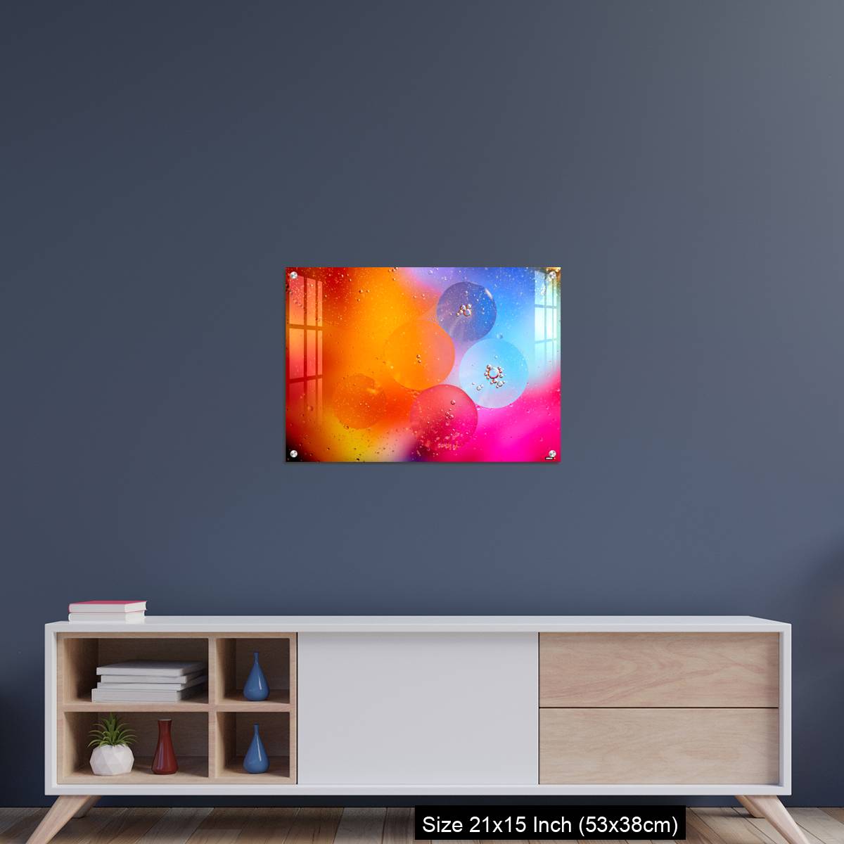 OMGs Acrylic Wall Decor – Beautiful abstract background from mixed water and oil in orange and purple color. - Image 15