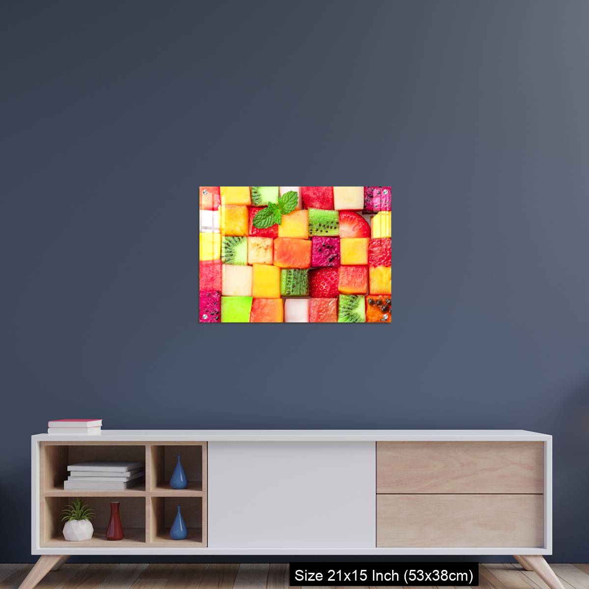 OMGs Acrylic Wall Decor – Fruit puzzle. Colorful food background or pattern arranged of different fruit cubes. - Image 15