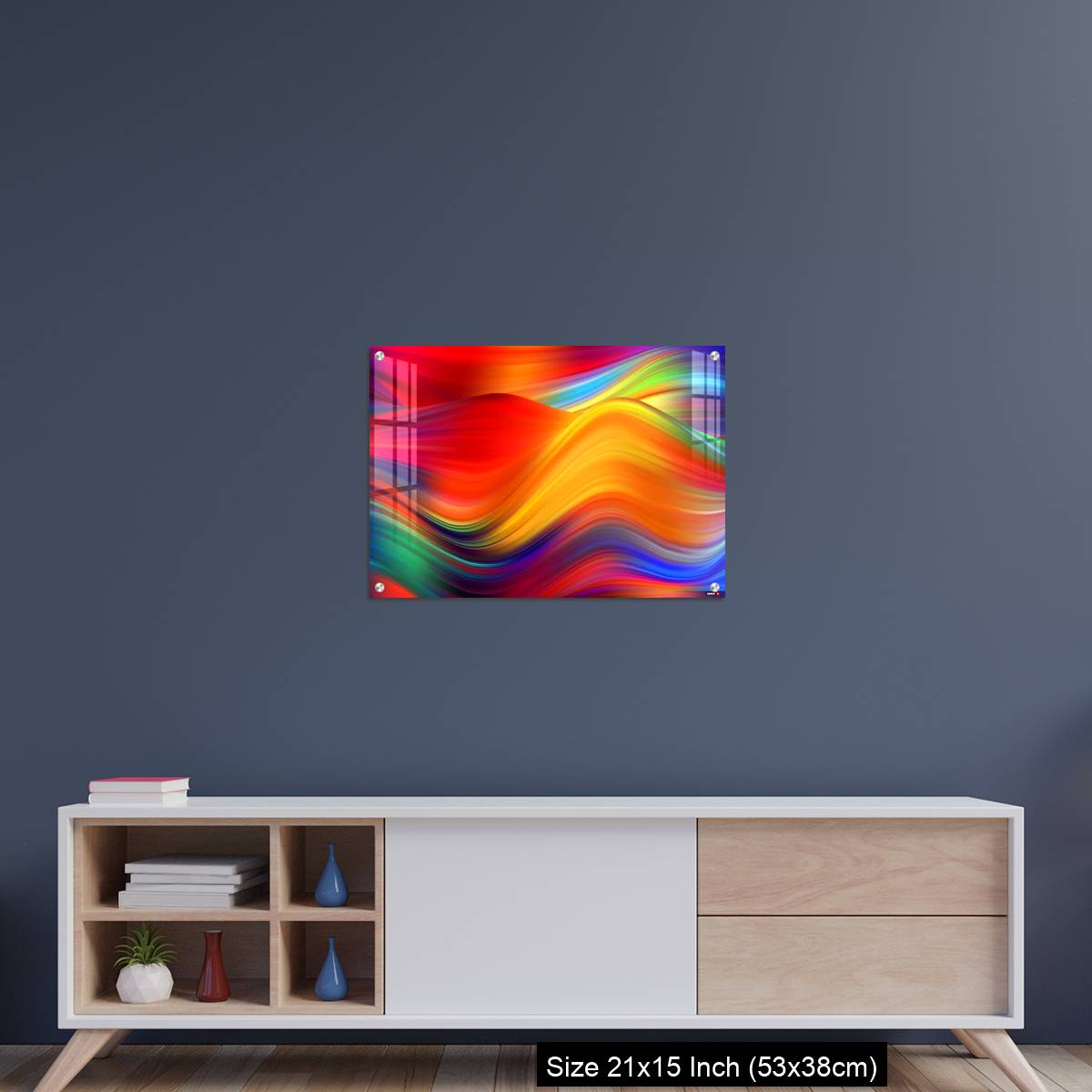 OMGs Acrylic Wall Decor – Modern colorful flow poster. Wave Liquid shape color background. - Image 15