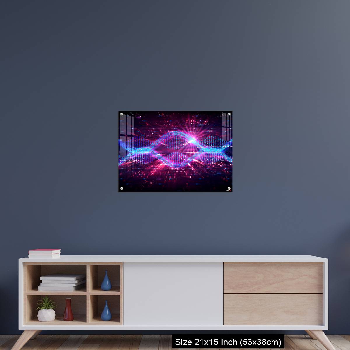 OMGs Acrylic Wall Decor – mRNA Technology - Messenger RNA - Two Strands of mRNA on Abstract Technology Background - Image 15