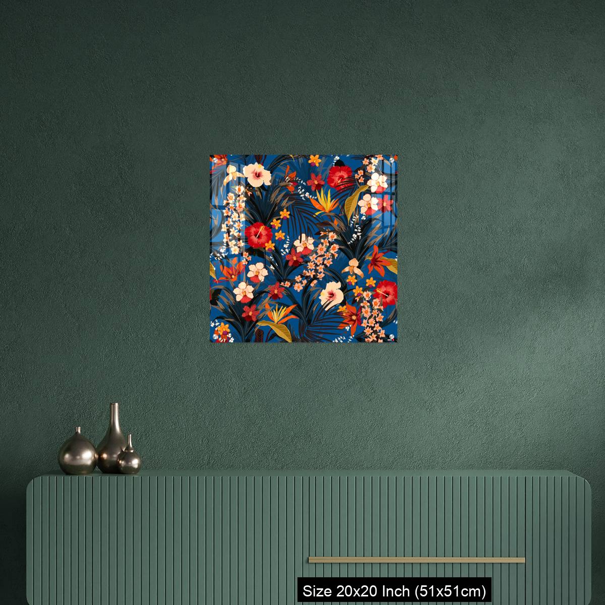 OMGs Acrylic Wall Decor – Trendy deep summer tropical background with jungle plants. - Image 16