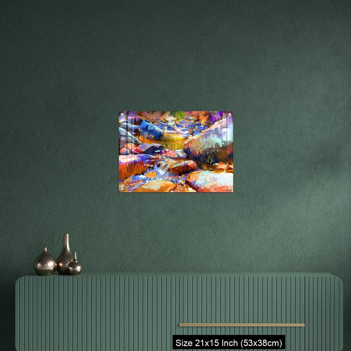 OMGs Acrylic Wall Decor – beautiful waterfall with colorful stones in autumn forest - Image 16