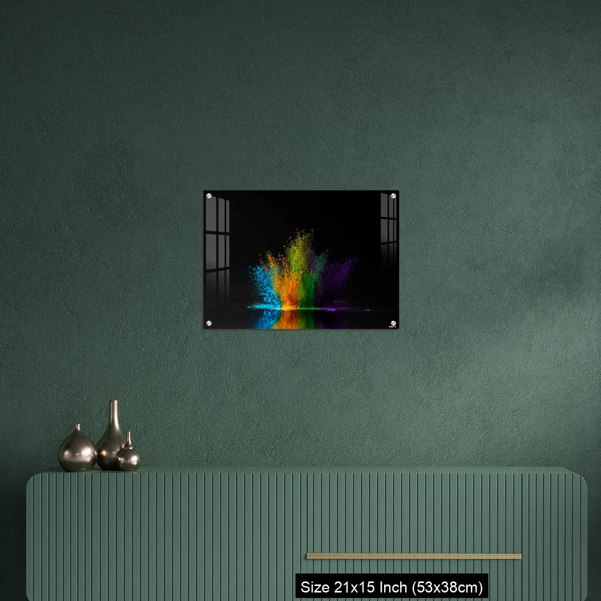 OMGs Acrylic Wall Decor – colorful holi powder explosion on black - Image 16