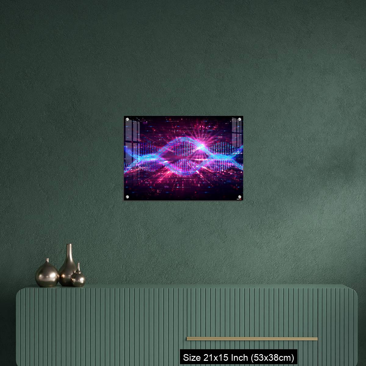 OMGs Acrylic Wall Decor – mRNA Technology - Messenger RNA - Two Strands of mRNA on Abstract Technology Background - Image 16