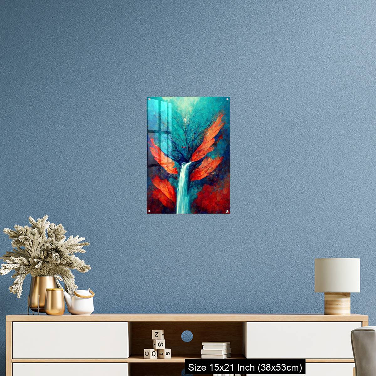 OMGs Acrylic Wall Decor – Abstract illustration of a waterfall stream from the tree - Image 17