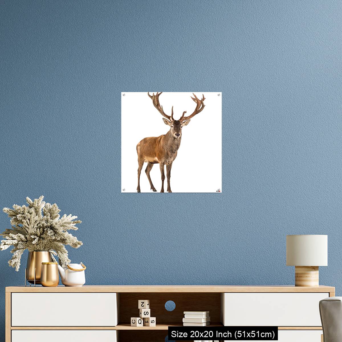 OMGs Acrylic Wall Decor – Red deer stag in front of a white background - Image 17