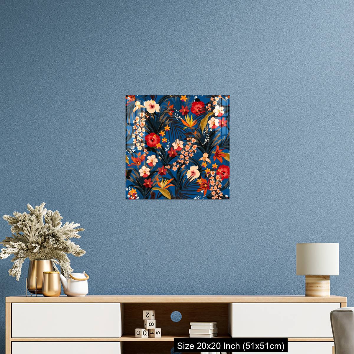 OMGs Acrylic Wall Decor – Trendy deep summer tropical background with jungle plants. - Image 17