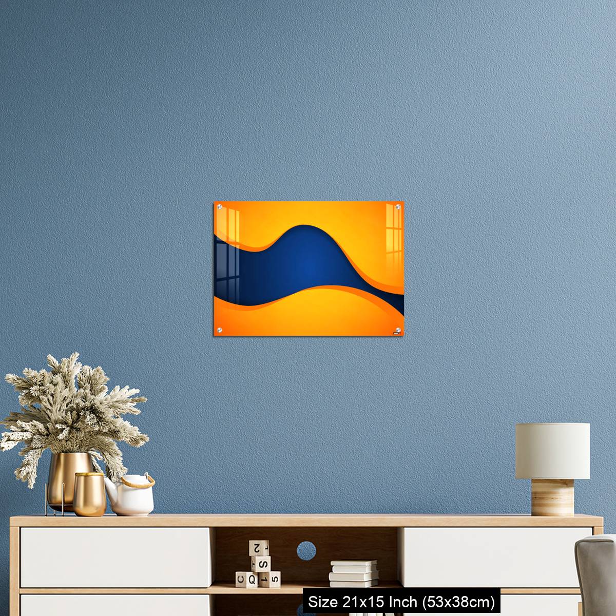 OMGs Acrylic Wall Decor – Abstract blue and orange wave vector background - Image 17