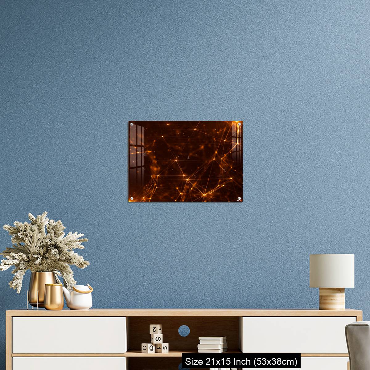 OMGs Acrylic Wall Decor – Abstract plexus structure of many glowing lines and particles. - Image 17
