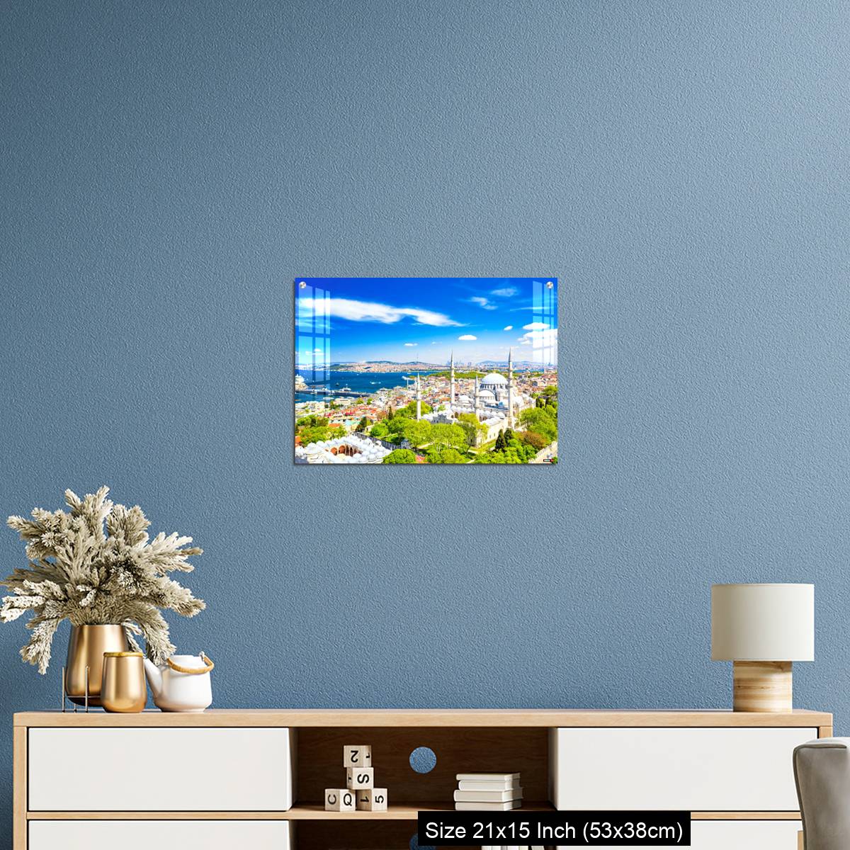 OMGs Acrylic Wall Decor – Aerial drone view of the Suleymaniye Mosque, huge Ottoman imperial mosque in Istanbul, Turkey. - Image 17