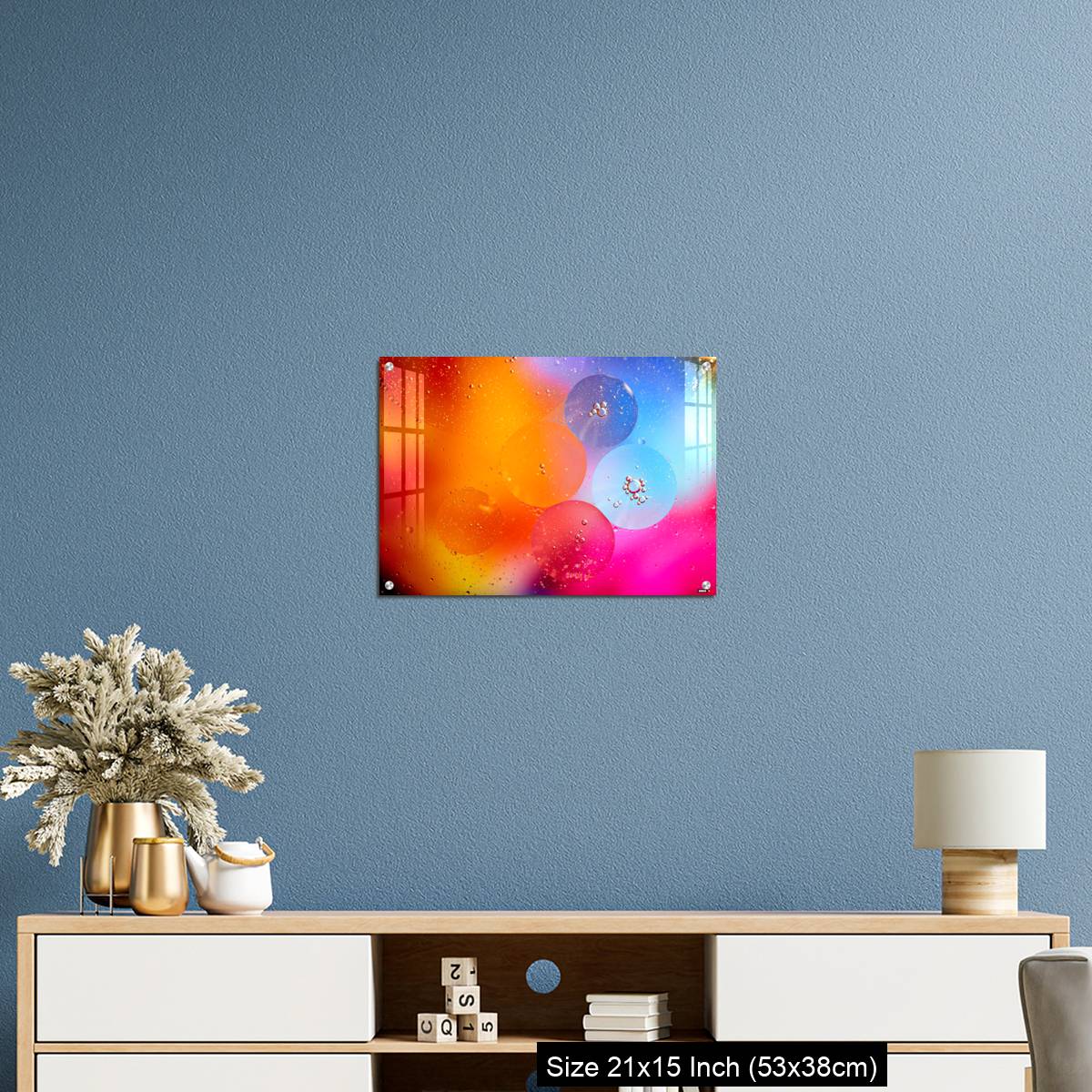OMGs Acrylic Wall Decor – Beautiful abstract background from mixed water and oil in orange and purple color. - Image 17