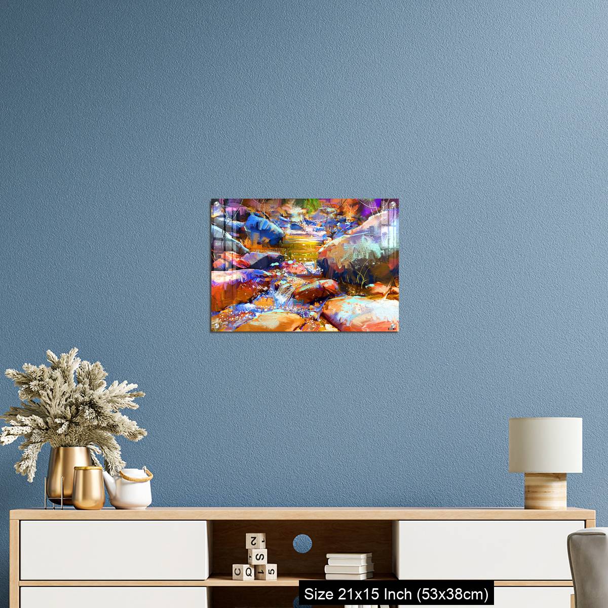 OMGs Acrylic Wall Decor – beautiful waterfall with colorful stones in autumn forest - Image 17