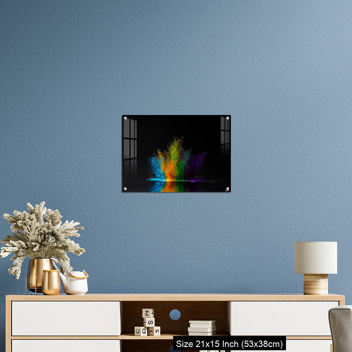 OMGs Acrylic Wall Decor – colorful holi powder explosion on black - Image 17