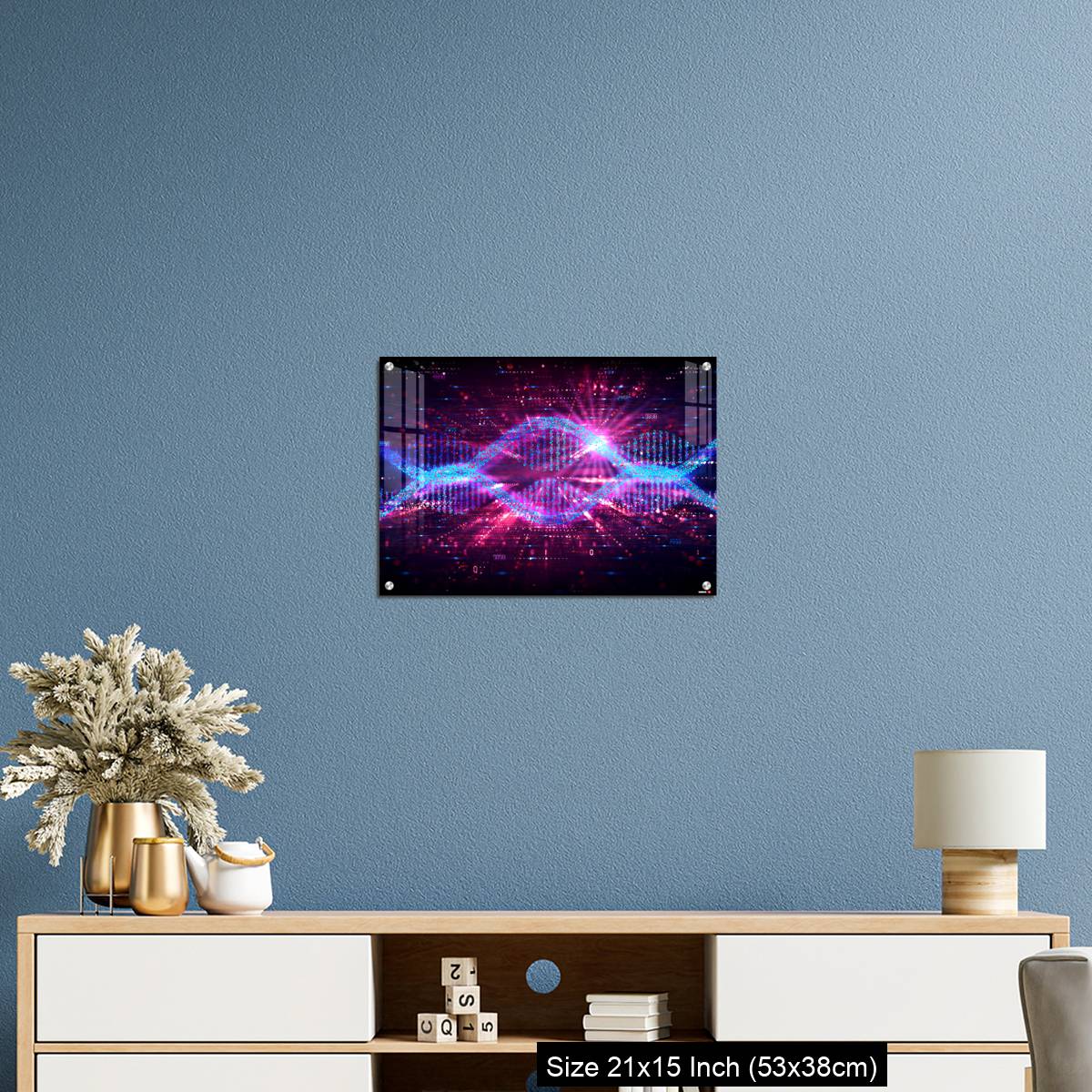 OMGs Acrylic Wall Decor – mRNA Technology - Messenger RNA - Two Strands of mRNA on Abstract Technology Background - Image 17