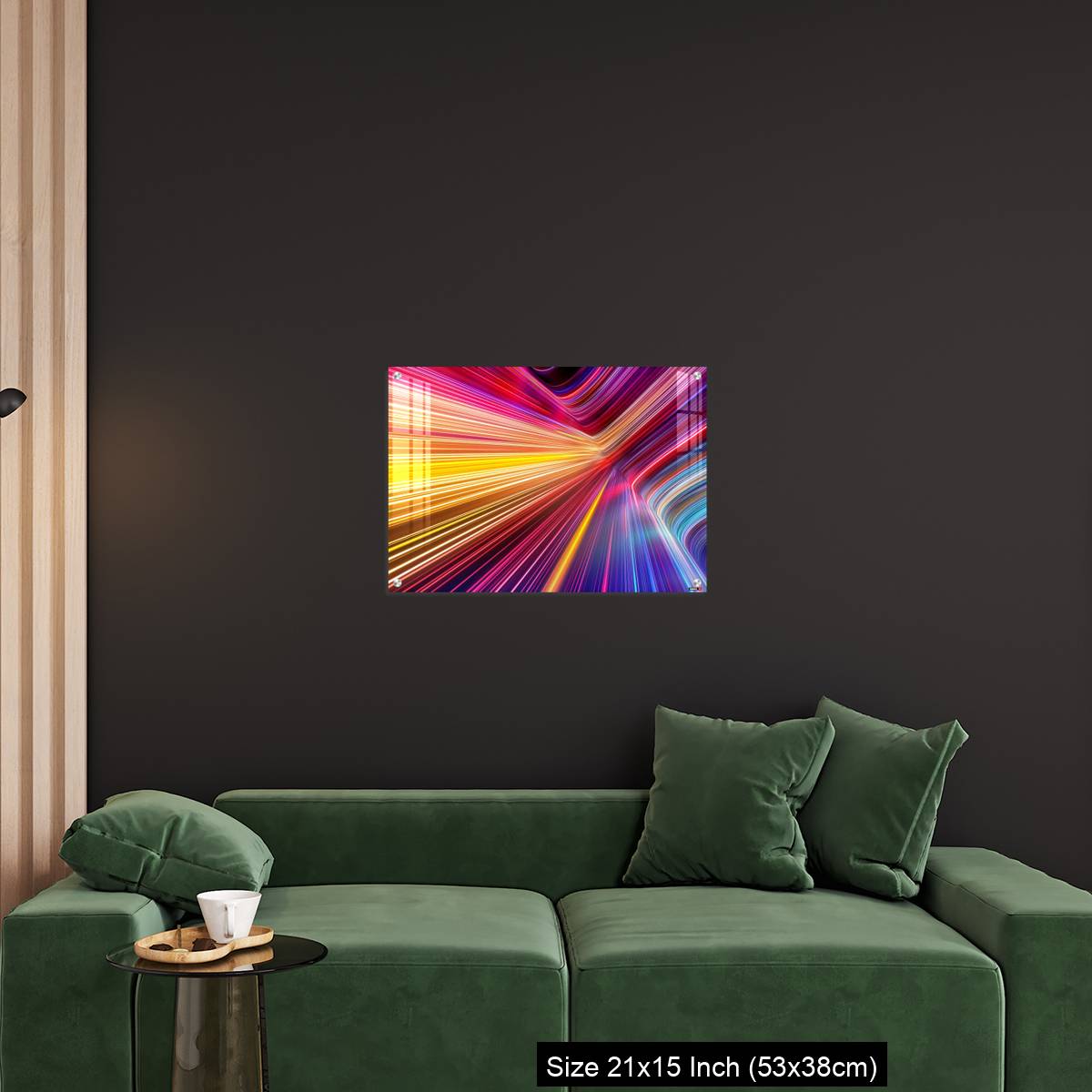 OMGs Acrylic Wall Decor – Bright pink yellow neon rays and glowing lines. - Image 18