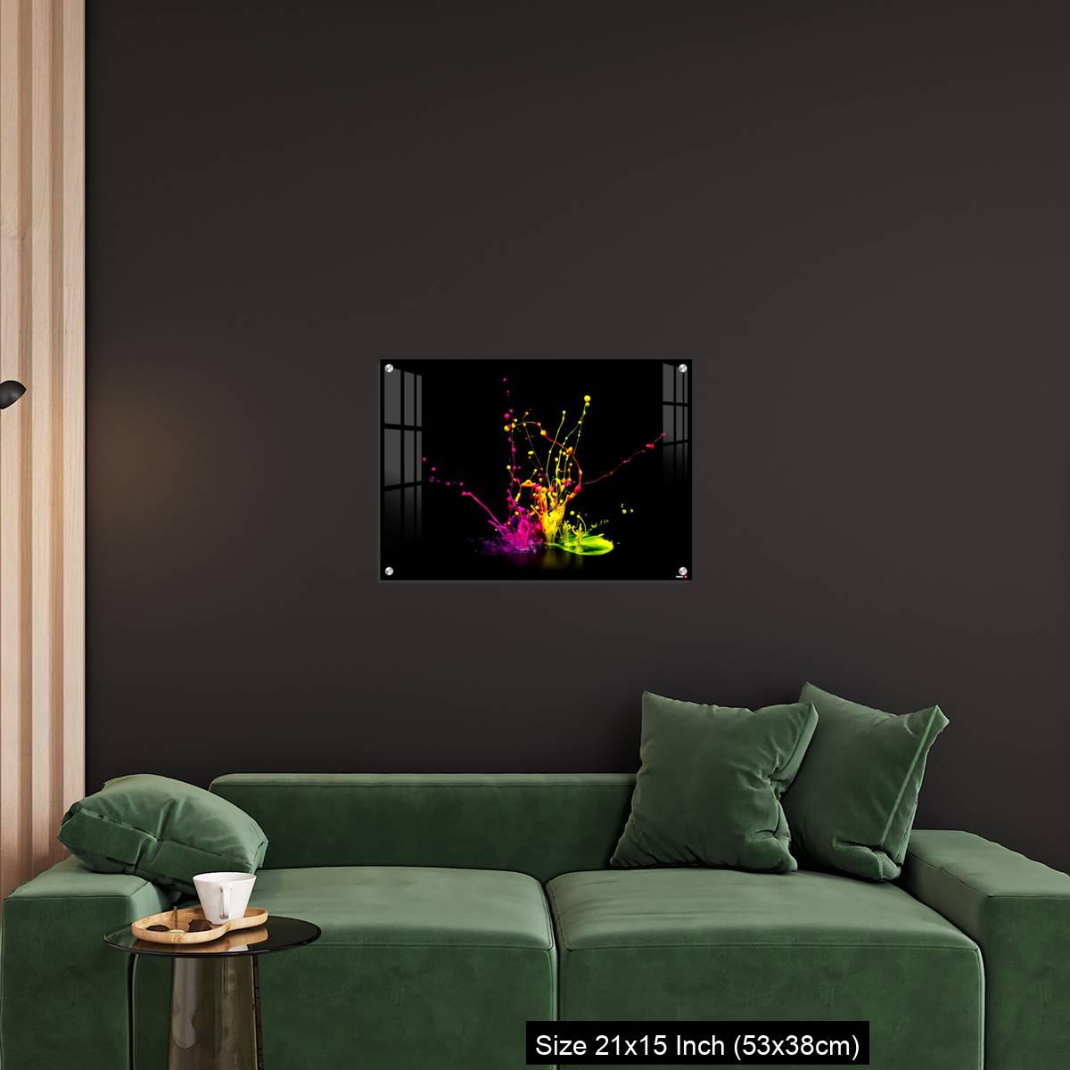 OMGs Acrylic Wall Decor – Colorful paint splashing on audio speaker isolated on black background - Image 18