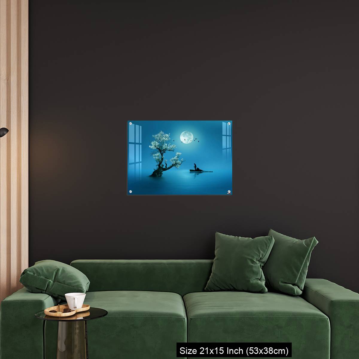 OMGs Acrylic Wall Decor – Moon shines beautifully on the dream country lighting up the fisherman - Image 18