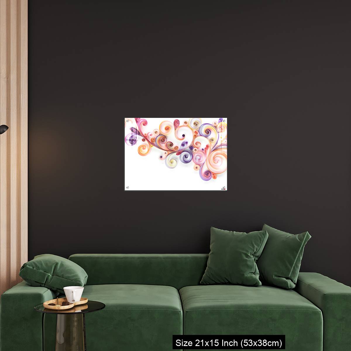 OMGs Acrylic Wall Decor – Quilling paper curls and rolls banner in an abstract  panel with copy space. - Image 18