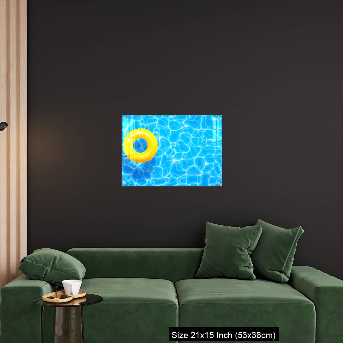 OMGs Acrylic Wall Decor – Water pool summer background with yellow pool float ring. - Image 18
