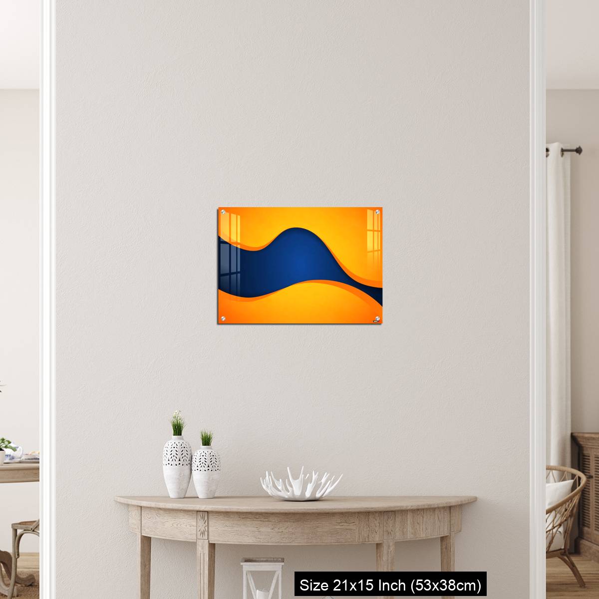 OMGs Acrylic Wall Decor – Abstract blue and orange wave vector background - Image 19