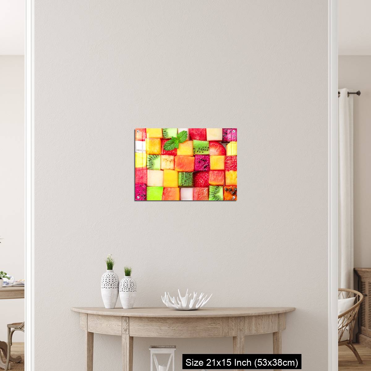 OMGs Acrylic Wall Decor – Fruit puzzle. Colorful food background or pattern arranged of different fruit cubes. - Image 19