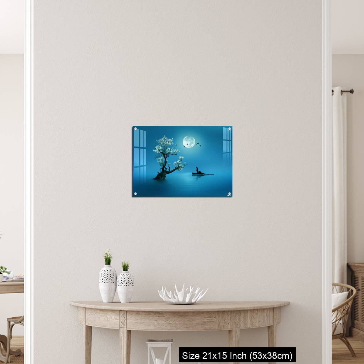 OMGs Acrylic Wall Decor – Moon shines beautifully on the dream country lighting up the fisherman - Image 19