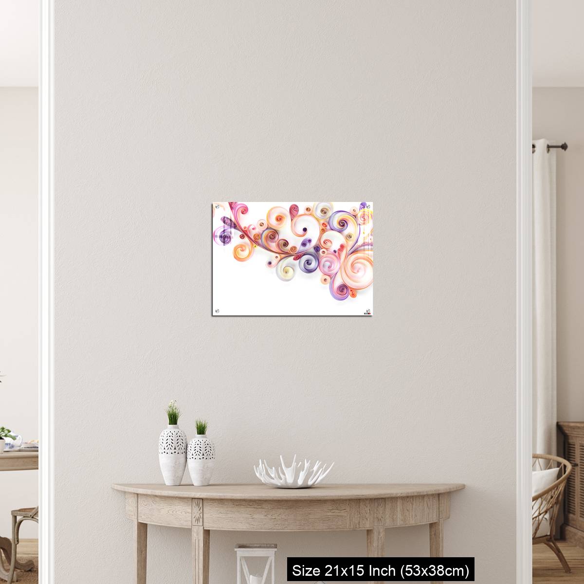 OMGs Acrylic Wall Decor – Quilling paper curls and rolls banner in an abstract  panel with copy space. - Image 19