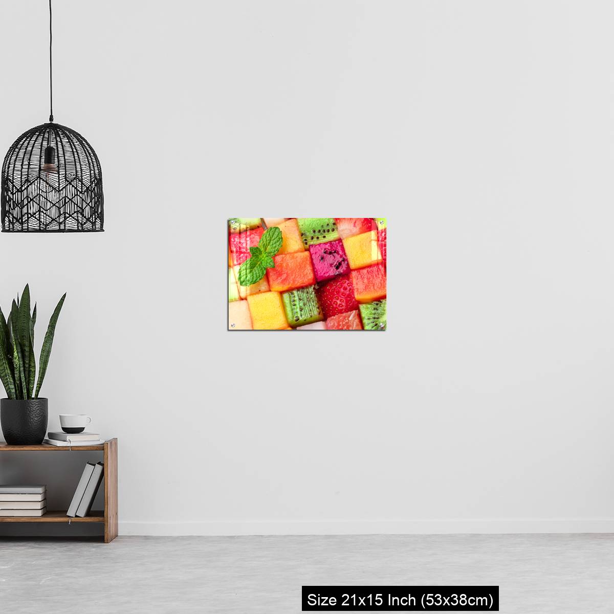 OMGs Acrylic Wall Decor – Fruit puzzle. Colorful food background or pattern arranged of different fruit cubes. Dietary concept. - Image 20