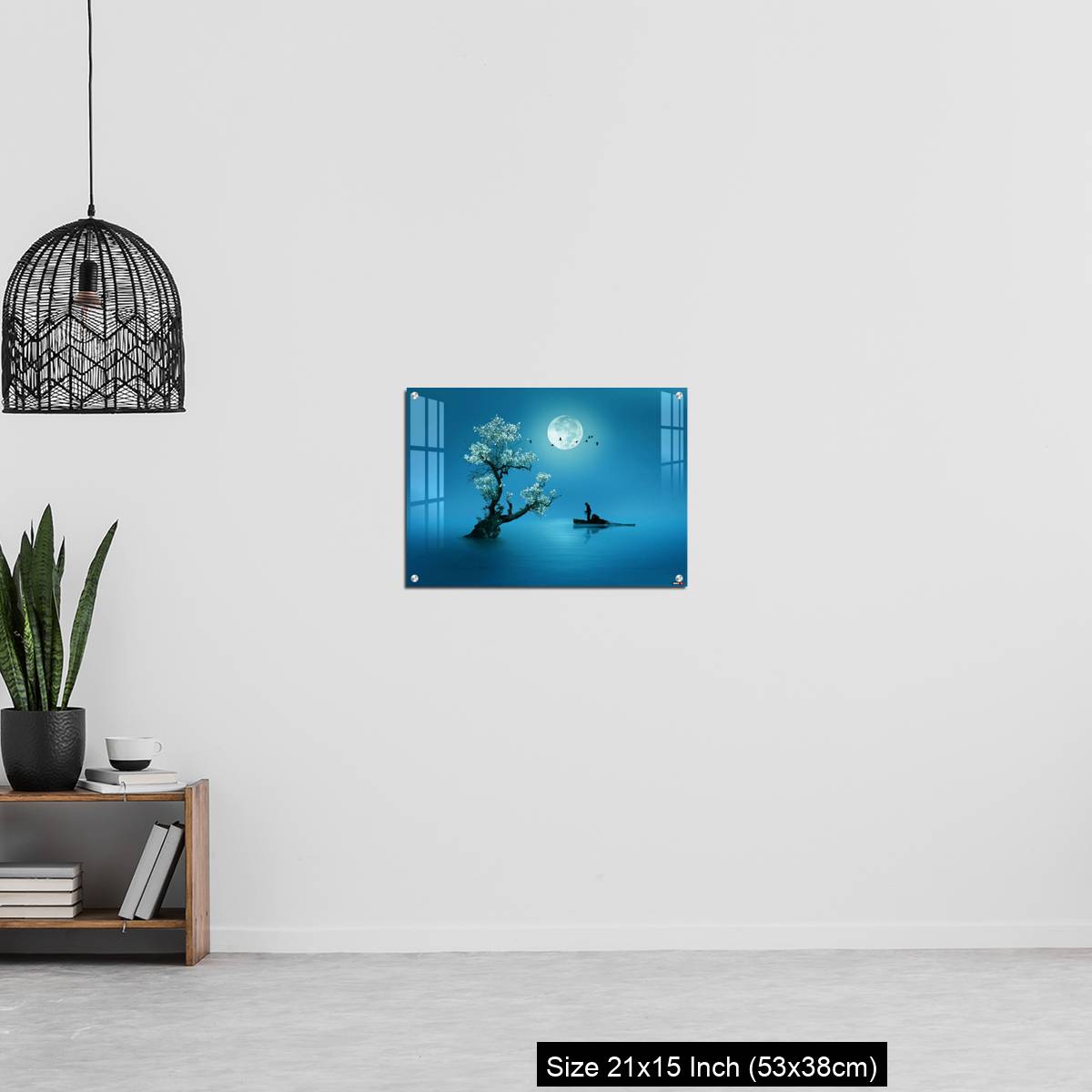 OMGs Acrylic Wall Decor – Moon shines beautifully on the dream country lighting up the fisherman - Image 20