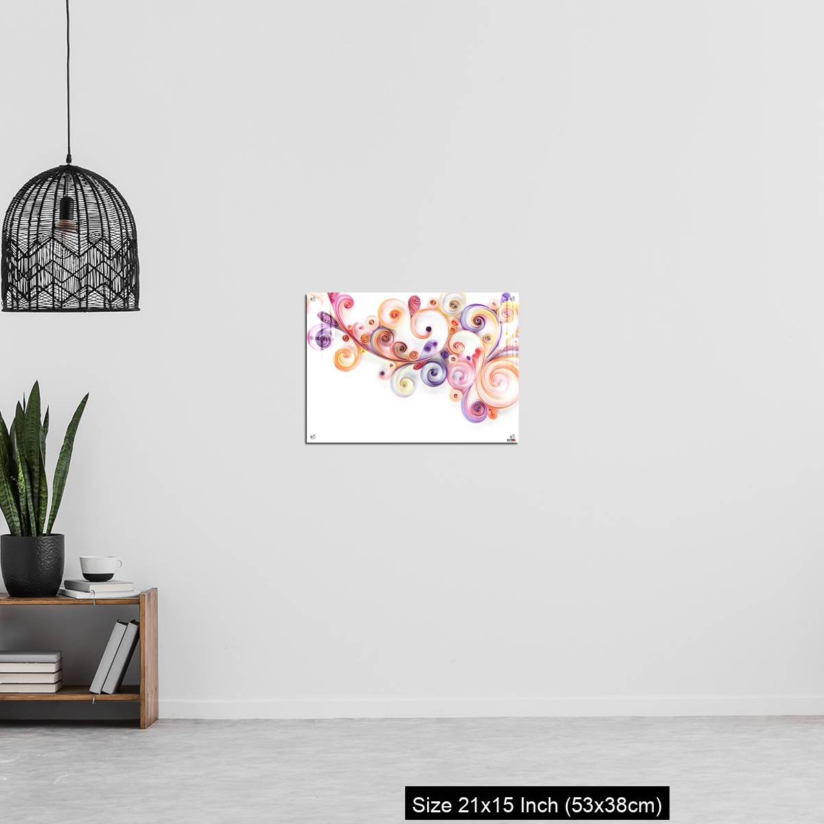 OMGs Acrylic Wall Decor – Quilling paper curls and rolls banner in an abstract  panel with copy space. - Image 20