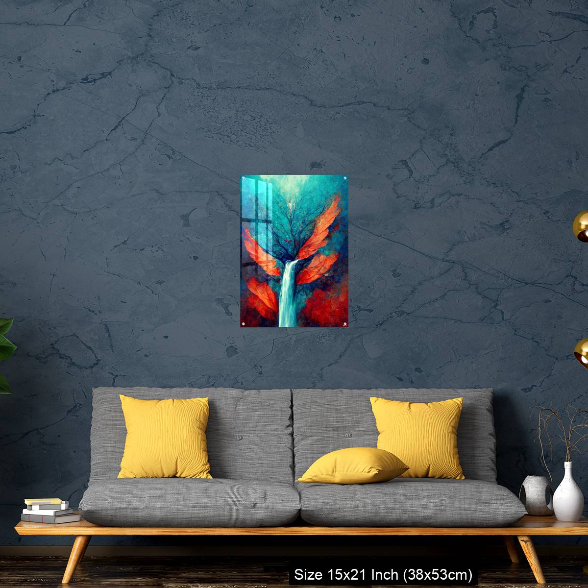 OMGs Acrylic Wall Decor – Abstract illustration of a waterfall stream from the tree - Image 21