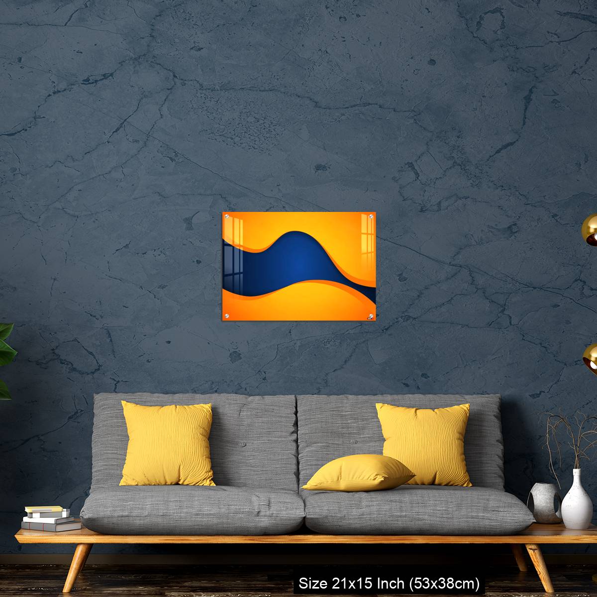 OMGs Acrylic Wall Decor – Abstract blue and orange wave vector background - Image 21