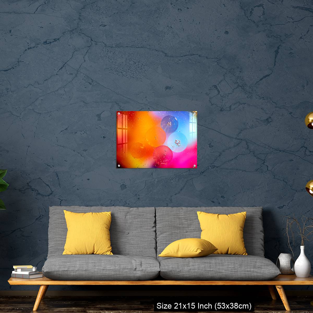 OMGs Acrylic Wall Decor – Beautiful abstract background from mixed water and oil in orange and purple color. - Image 21