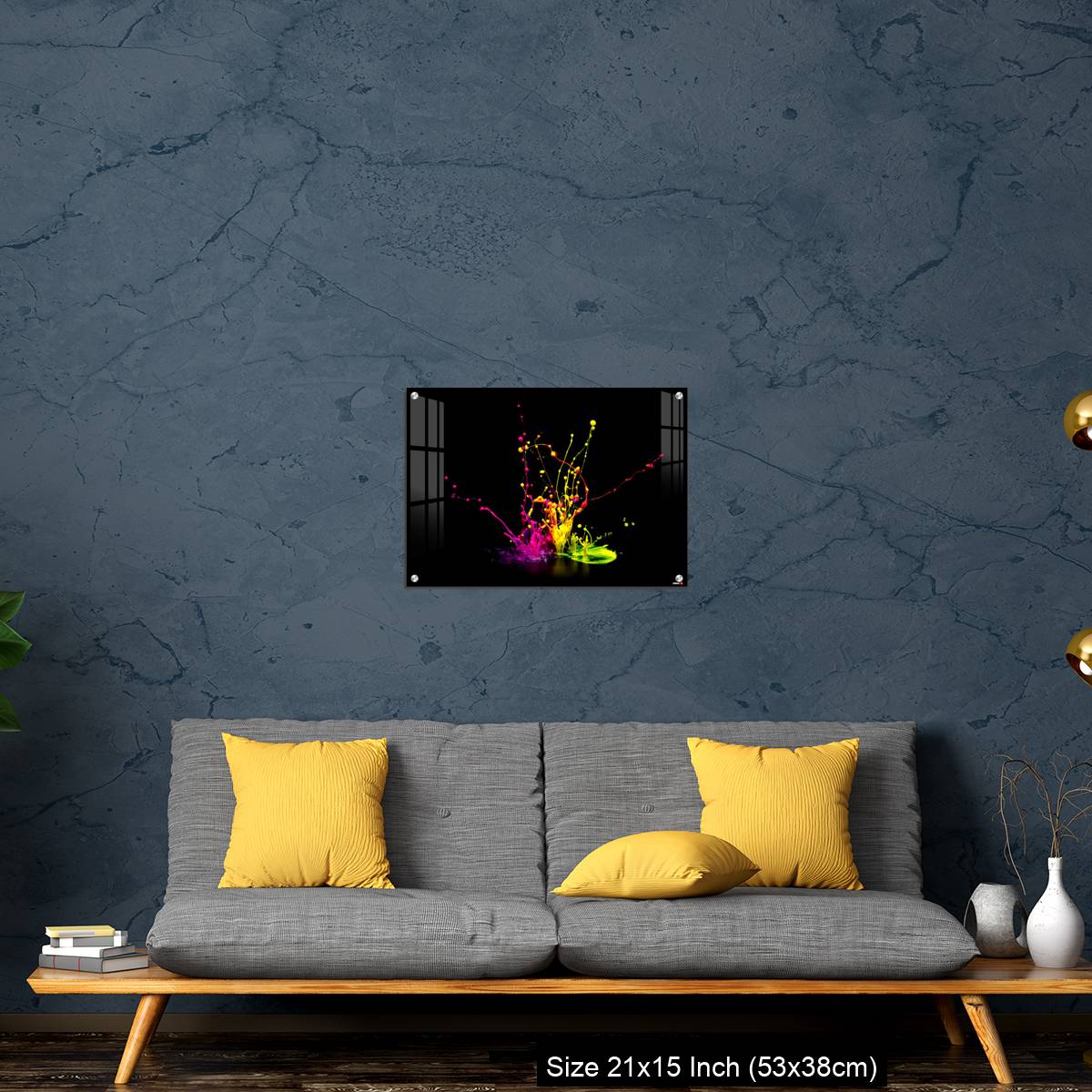OMGs Acrylic Wall Decor – Colorful paint splashing on audio speaker isolated on black background - Image 21