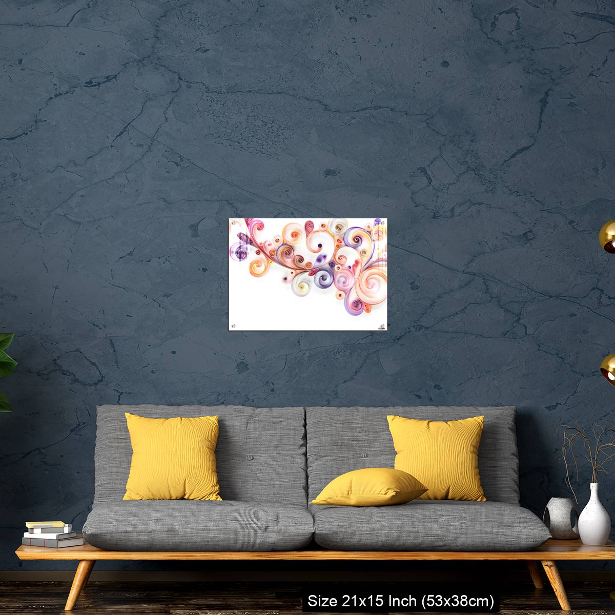 OMGs Acrylic Wall Decor – Quilling paper curls and rolls banner in an abstract  panel with copy space. - Image 21