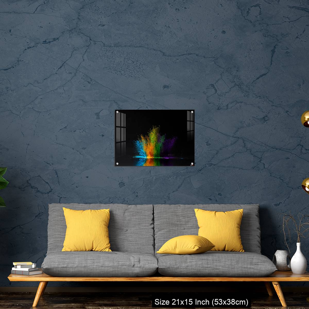 OMGs Acrylic Wall Decor – colorful holi powder explosion on black - Image 21