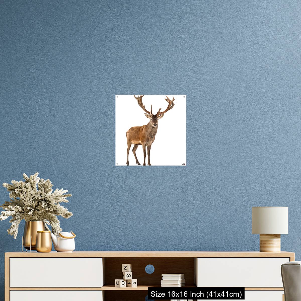OMGs Acrylic Wall Decor – Red deer stag in front of a white background - Image 24