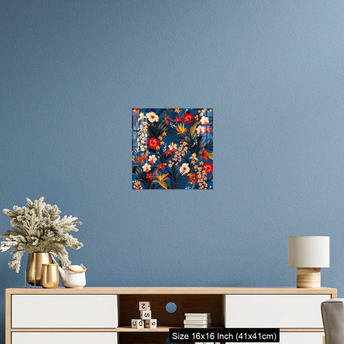 OMGs Acrylic Wall Decor – Trendy deep summer tropical background with jungle plants. - Image 24