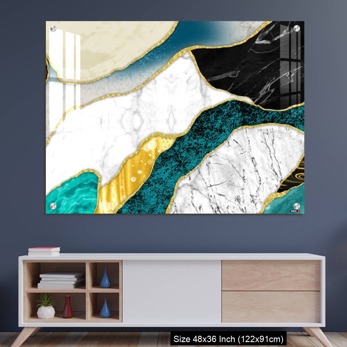 OMGs Acrylic Wall Decor – Resin geode and abstract art, functional art, like watercolor geode painting. golden, blue, turquoise, black, gray, white and gray background