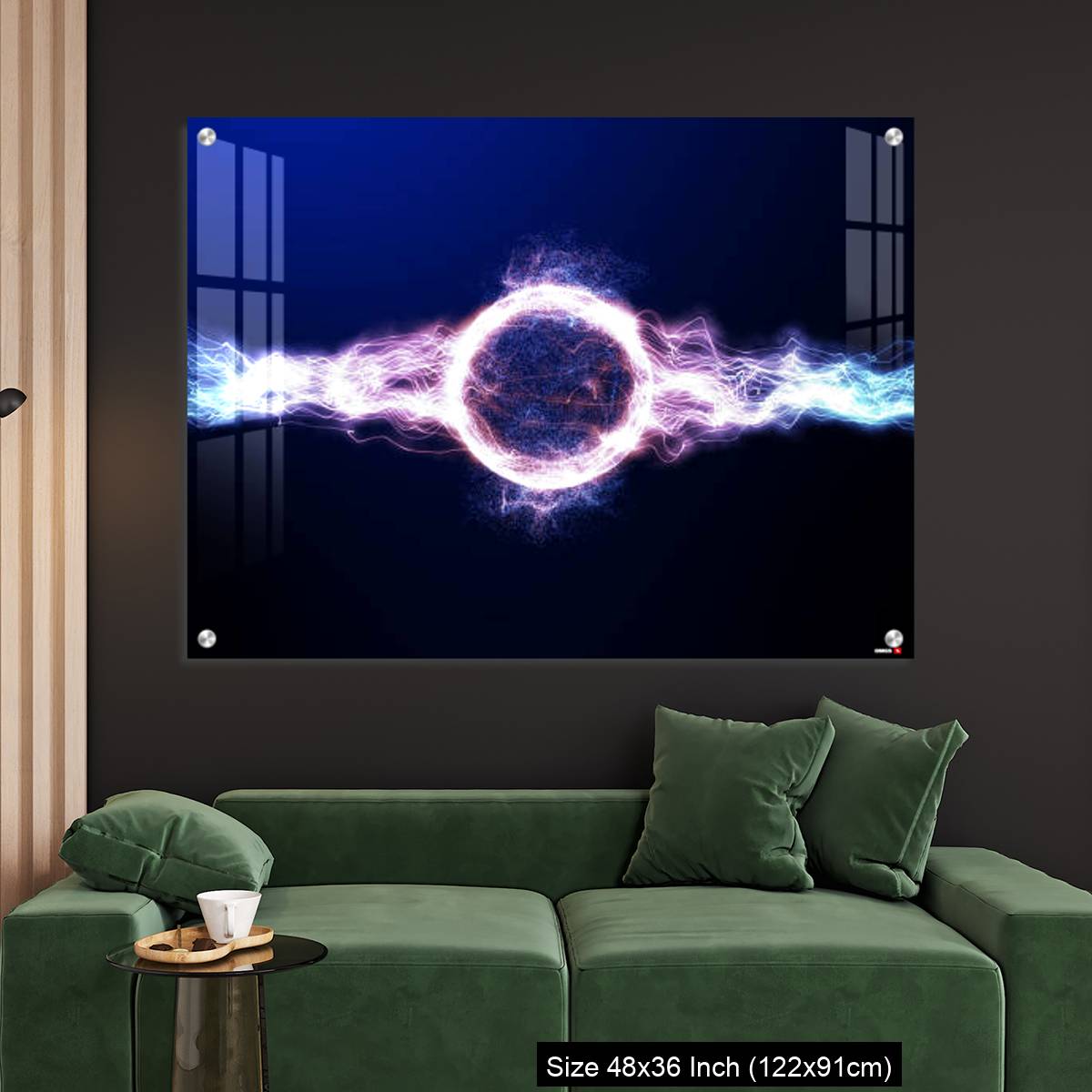 OMGs Acrylic Wall Decor – Global smart world thunder neon color light with ray light shining in space - Image 4