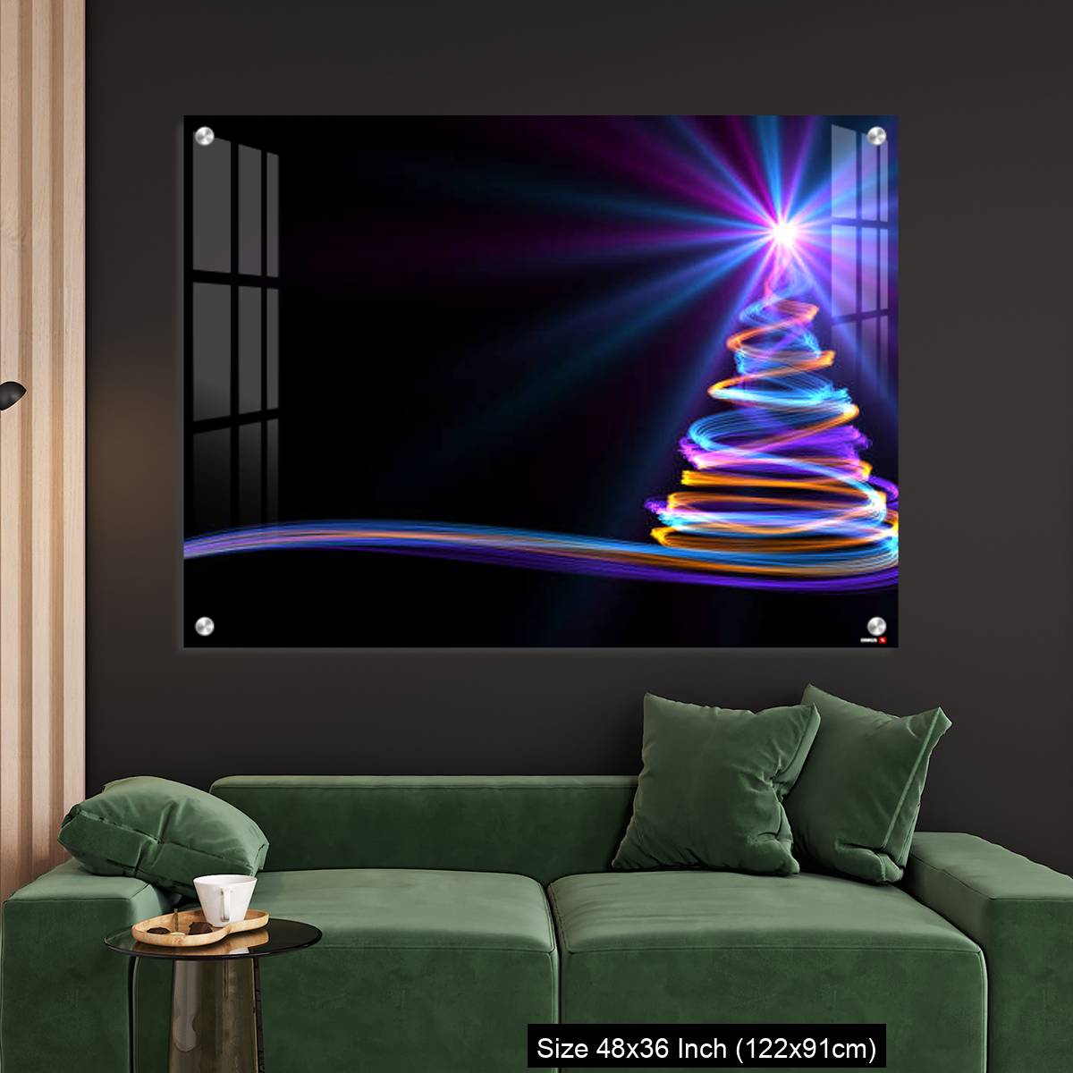 OMGs Acrylic Wall Decor – Christmas Tree From Yellow, Blue And Purple Neon Streaks - Image 4