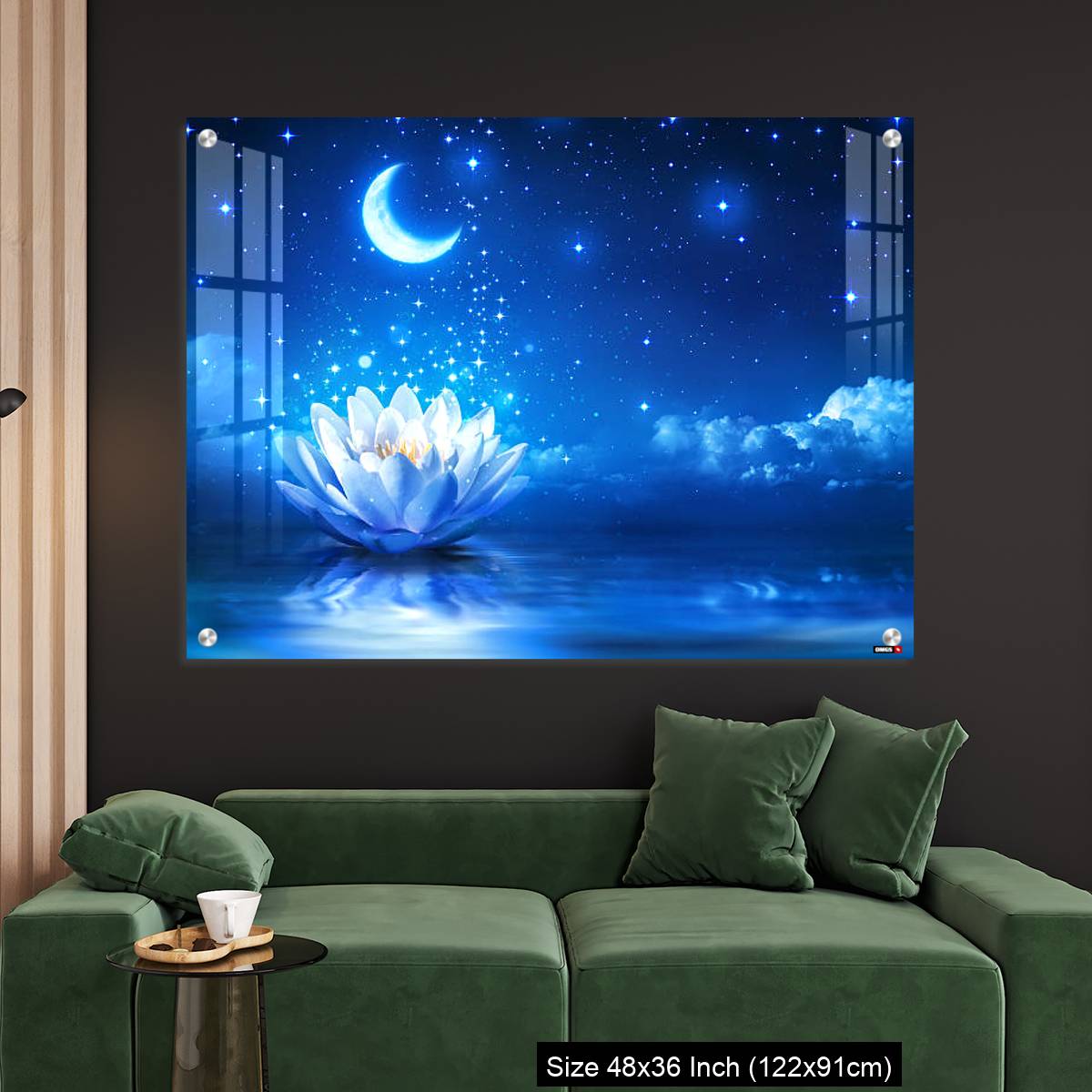 OMGs Acrylic Wall Decor – fairytale and magic blue background  - lily and moon - Image 4