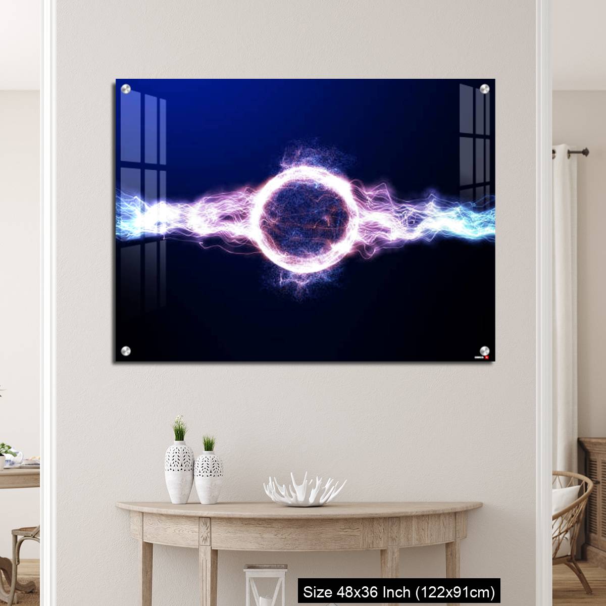 OMGs Acrylic Wall Decor – Global smart world thunder neon color light with ray light shining in space - Image 5