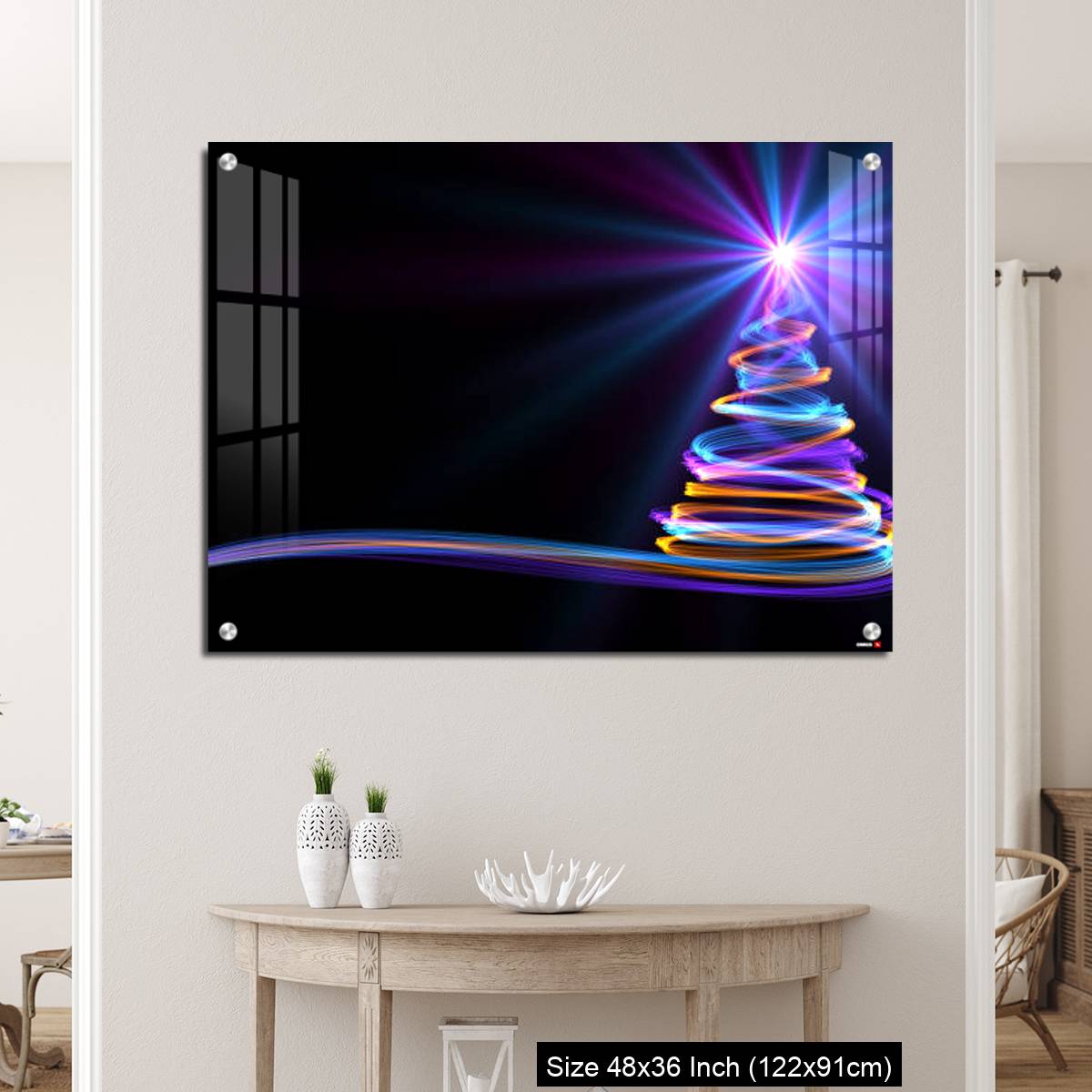 OMGs Acrylic Wall Decor – Christmas Tree From Yellow, Blue And Purple Neon Streaks - Image 5