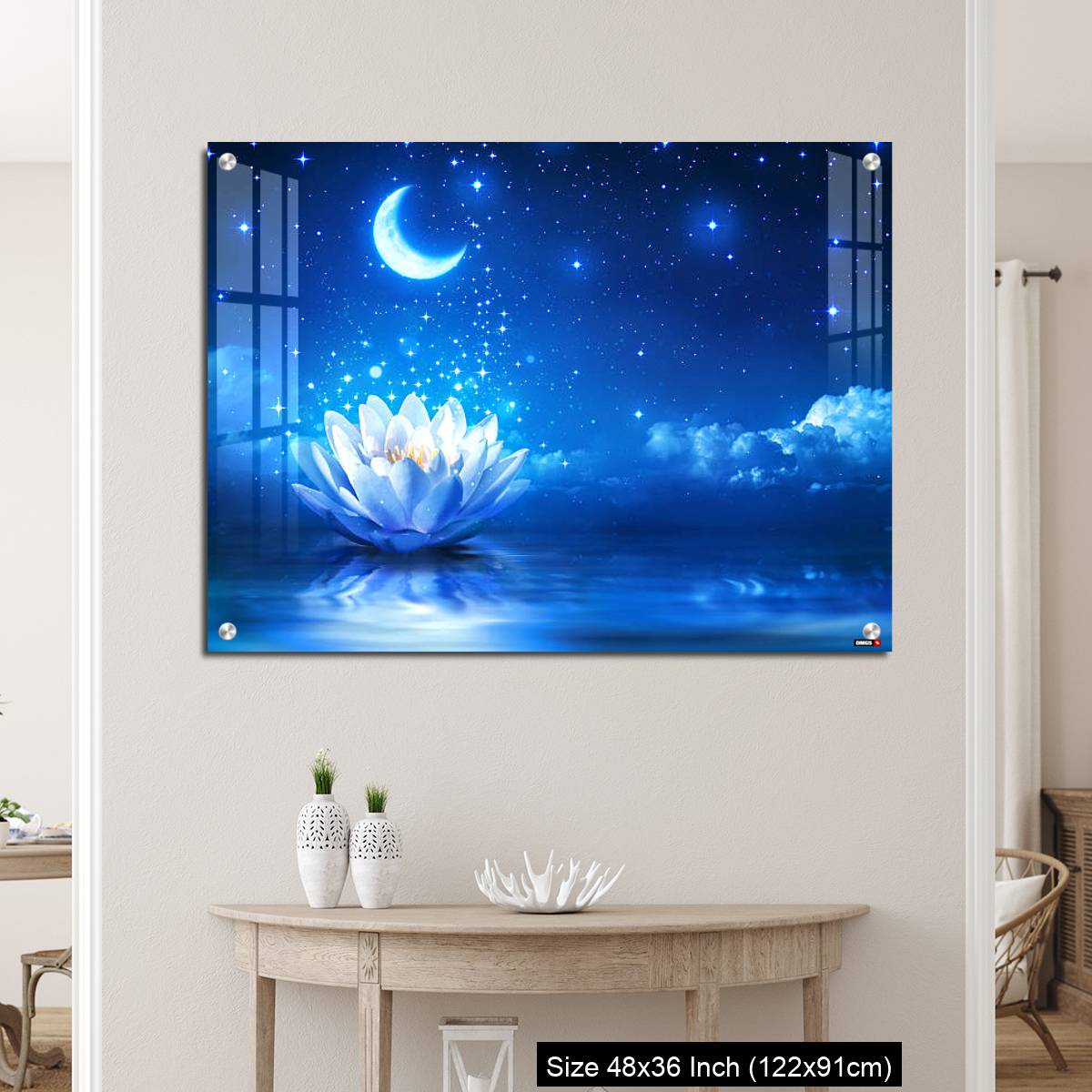 OMGs Acrylic Wall Decor – fairytale and magic blue background  - lily and moon - Image 5