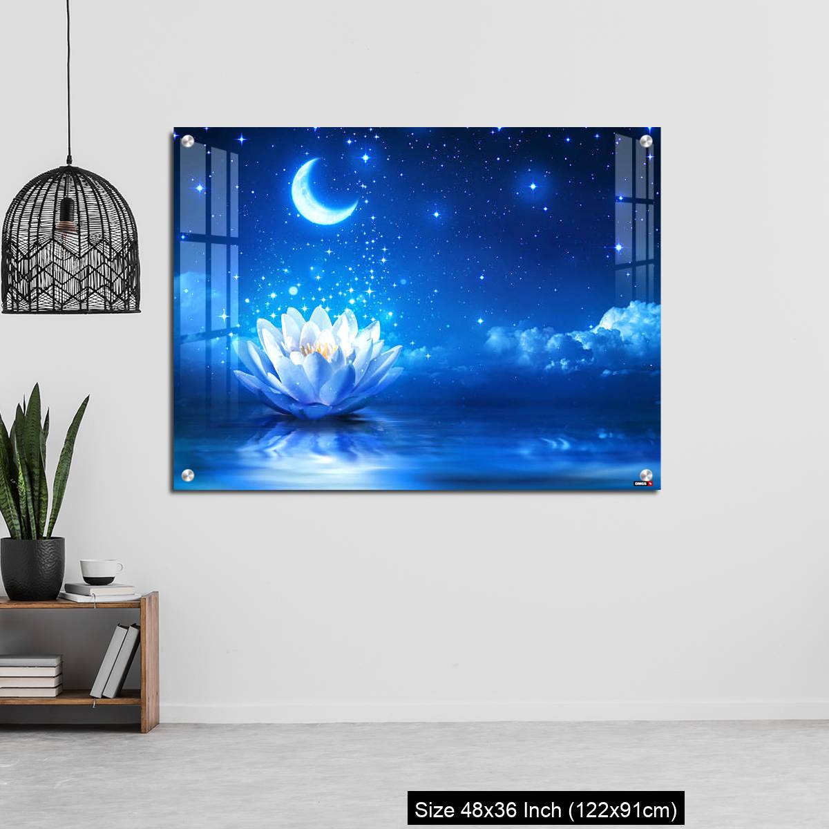 OMGs Acrylic Wall Decor – fairytale and magic blue background  - lily and moon - Image 6
