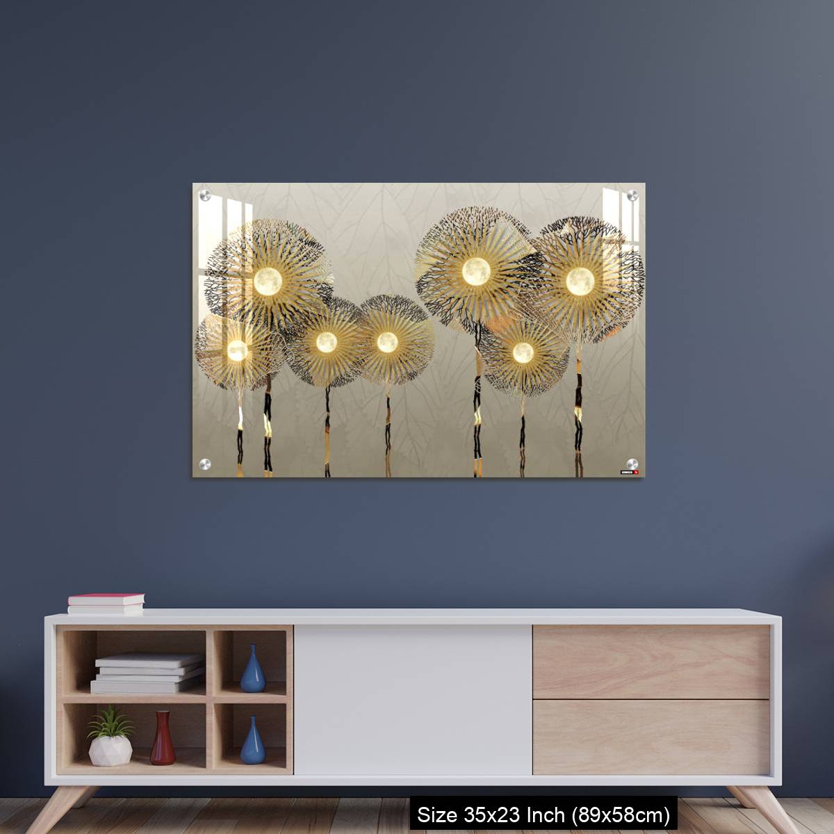 OMGs Acrylic Wall Decor – Golden silhouettes dandelion in light background - Image 8