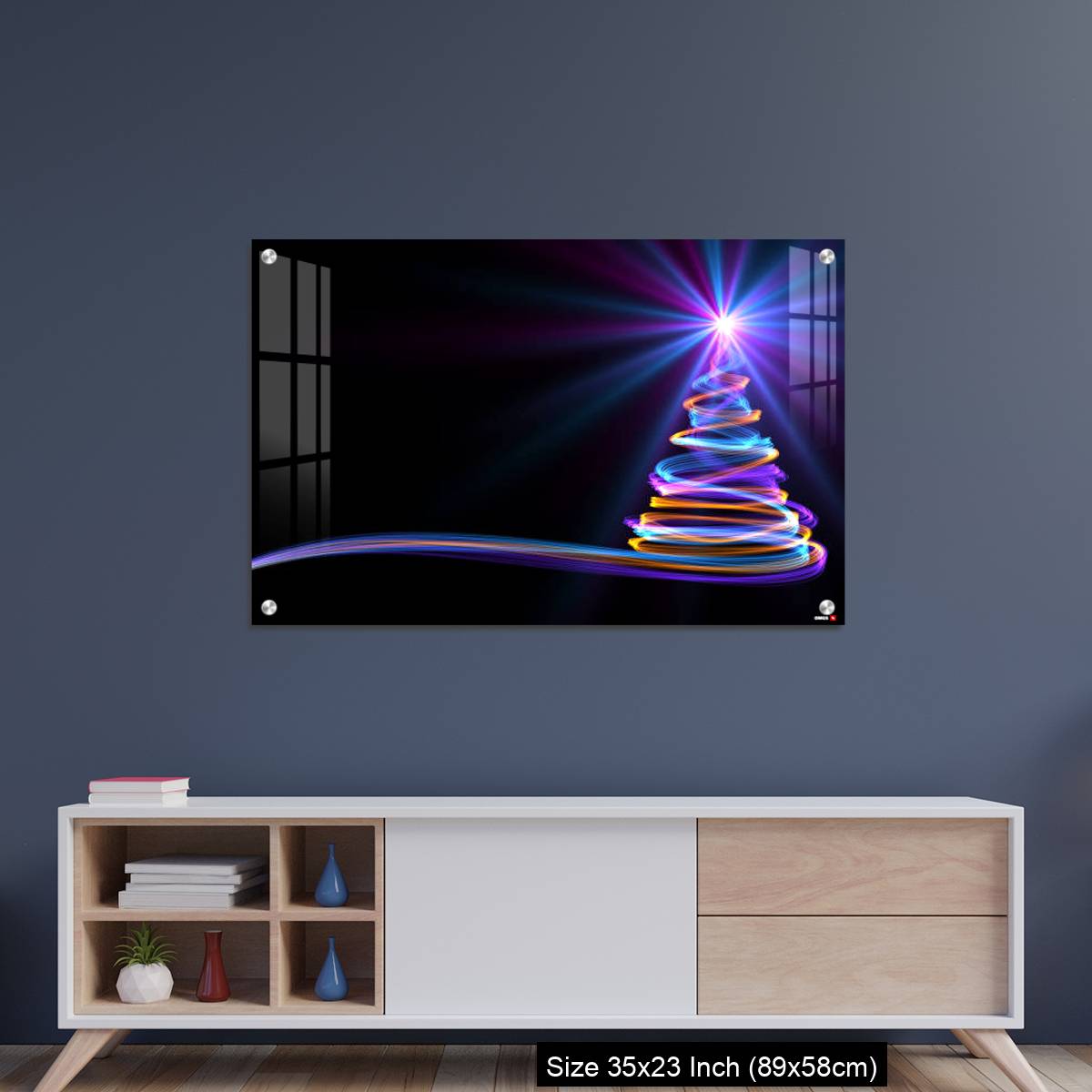 OMGs Acrylic Wall Decor – Christmas Tree From Yellow, Blue And Purple Neon Streaks - Image 8