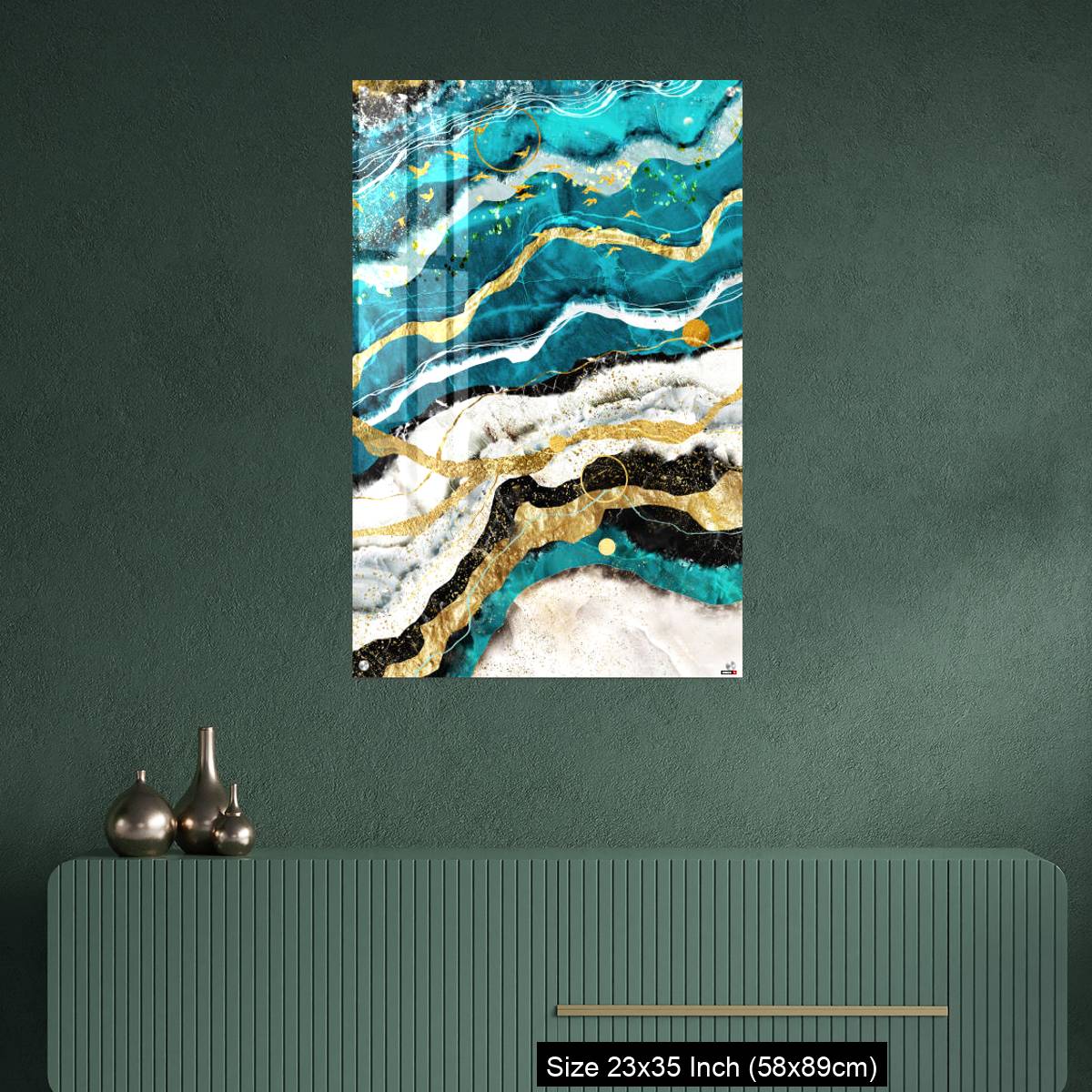 OMGs Acrylic Wall Decor – Resin geode and abstract art, functional art, like watercolor geode painting . golden and gray marble background - Image 9