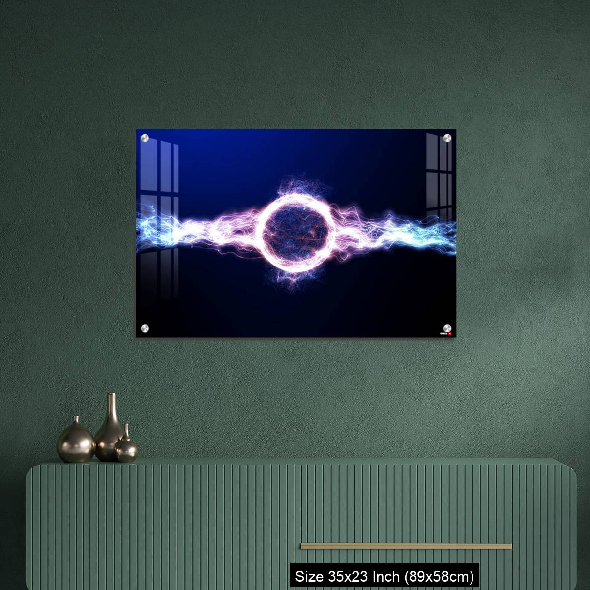 OMGs Acrylic Wall Decor – Global smart world thunder neon color light with ray light shining in space - Image 9